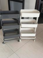 Set van 2 RÅSKOG roltafels (wit en grijs), Ophalen of Verzenden, Gebruikt