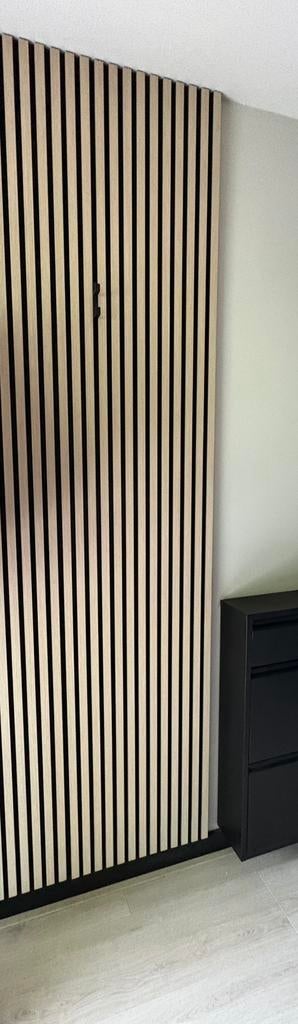 Lattenwand Brisbane licht eiken, Ophalen, Nieuw, Hout, Wandbord of Wandpaneel