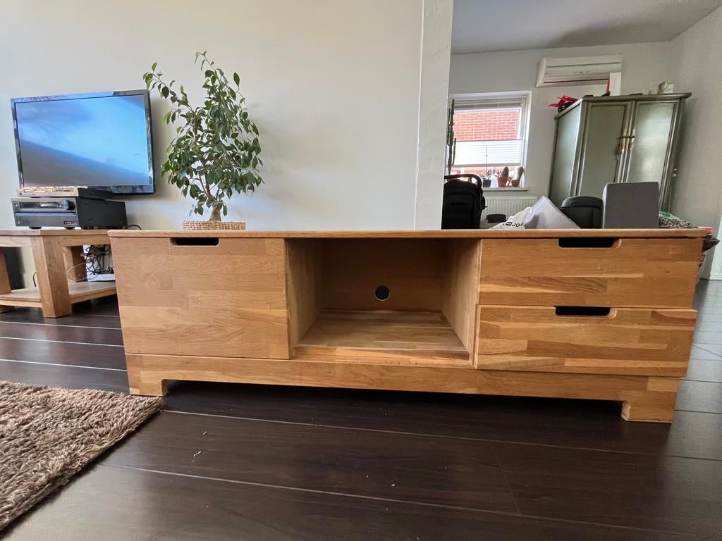 Tv kast Woood, Ophalen, Gebruikt, 100 tot 150 cm, Eikenhout