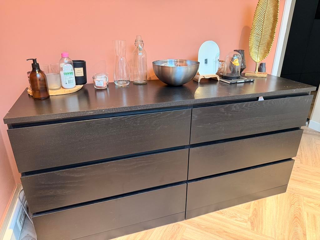 Ikea malm ladekast 6 lades, Ophalen, 5 laden of meer, 50 tot 100 cm, Zo goed als nieuw