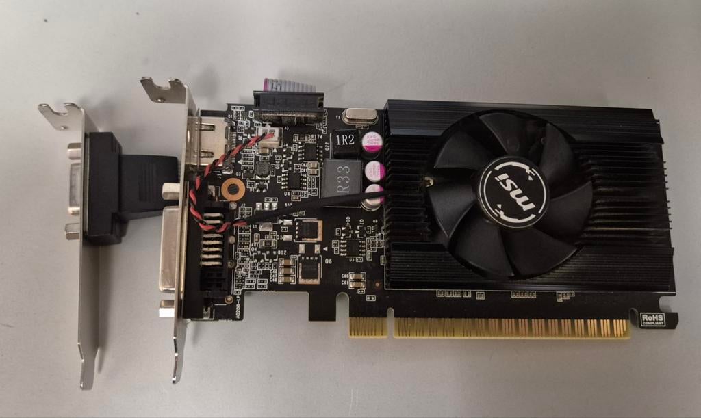 MSI GeForce GT 710 2GD3 LP Grafische Kaart, Computers en Software, Videokaarten, Gebruikt, PCI-Express 2, GDDR3, HDMI