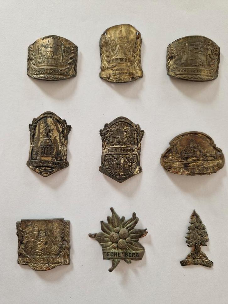Oude wandelstok emblemen Duitsland, Verzamelen, Overige Verzamelen, Ophalen of Verzenden