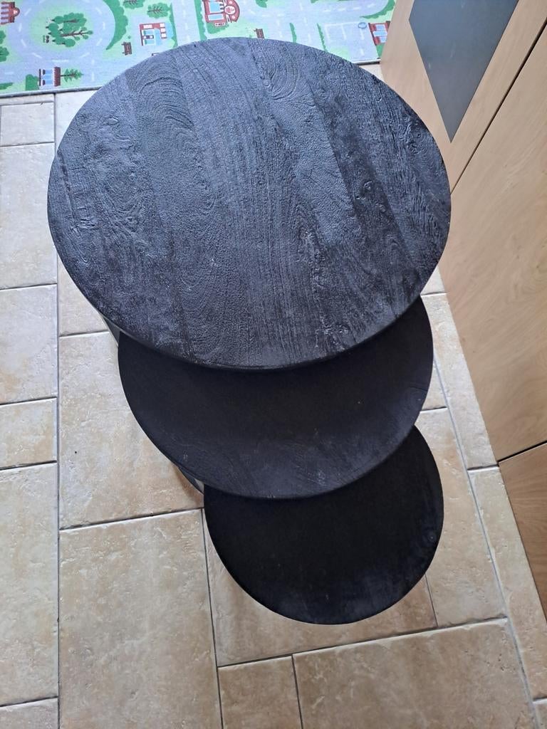 Salontafelset zwart, Ophalen, Minder dan 55 cm, Gebruikt, 60 cm of meer