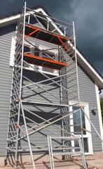 Rolsteiger huren? Werkhoogte 6.2m 8.2m steiger schilder, Ophalen of Verzenden, Zo goed als nieuw, Rolsteiger of Kamersteiger, 5 meter of hoger