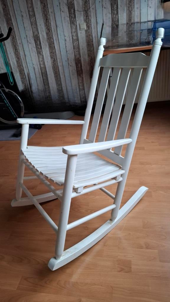 Schommelstoel, Huis en Inrichting, Stoelen, Ophalen, Gebruikt, Wit, Eén