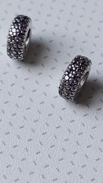 2 originele Pandora spacers met paarse steentjes, Sieraden, Tassen en Uiterlijk, Bedels, Pandora, Ophalen of Verzenden, Zo goed als nieuw