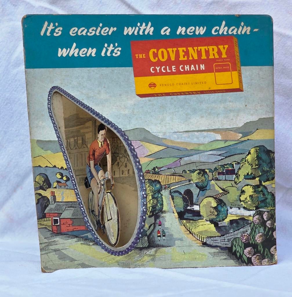 Oude fiets reclame Coventry jaren 60, Ophalen of Verzenden