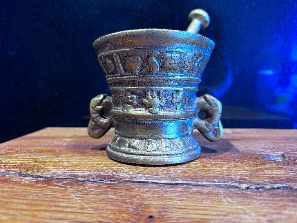 ✅ Vijzels Antiek 4 stuks - Koper / Brons, Antiek en Kunst, Antiek | Koper en Brons, Ophalen of Verzenden, Brons