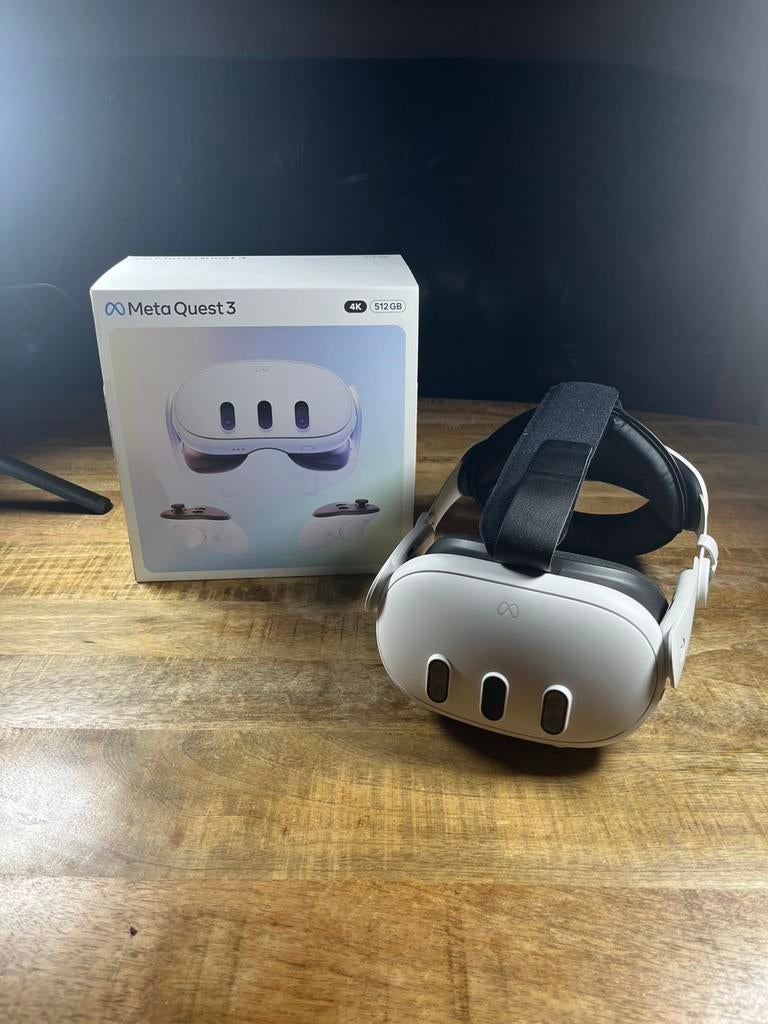 Meta Quest 3 512GB met Elite Strap en Link cable, Spelcomputers en Games, Virtual Reality, Zo goed als nieuw, Overige platformen