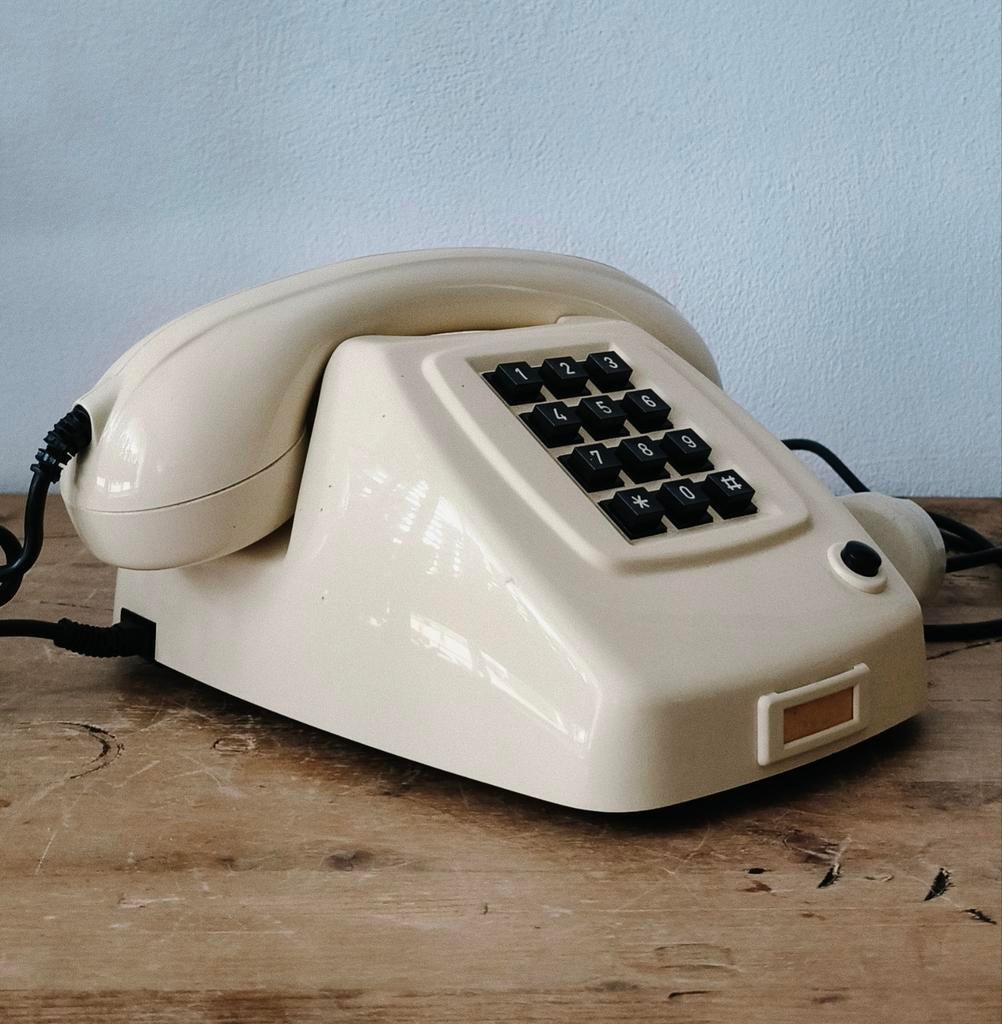 Vintage PTT T65-TDK tafeltelefoon ivoorwit, Ophalen of Verzenden