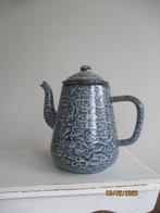 mooi emaille theepotje grijs gewolkt, Ophalen of Verzenden