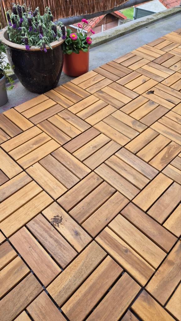 Nieuwe Livarno acaciahouten terrastegels (3 dozen), Ophalen, Nieuw, Hout