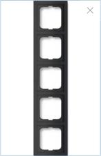 Busch Jaeger Future Linear mat zwart afdekraam 5 voudig, Doe-het-zelf en Verbouw, Elektra en Kabels, Ophalen of Verzenden, Nieuw