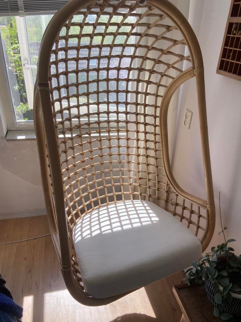 Hangstoel HK living Rotan, Ophalen, Bruin, Zo goed als nieuw, Eén
