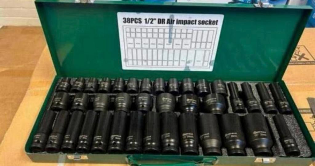 Nieuwe Zware kwaliteit krachtdoppen slag doppen set 38 dlg, Ophalen, Nieuw