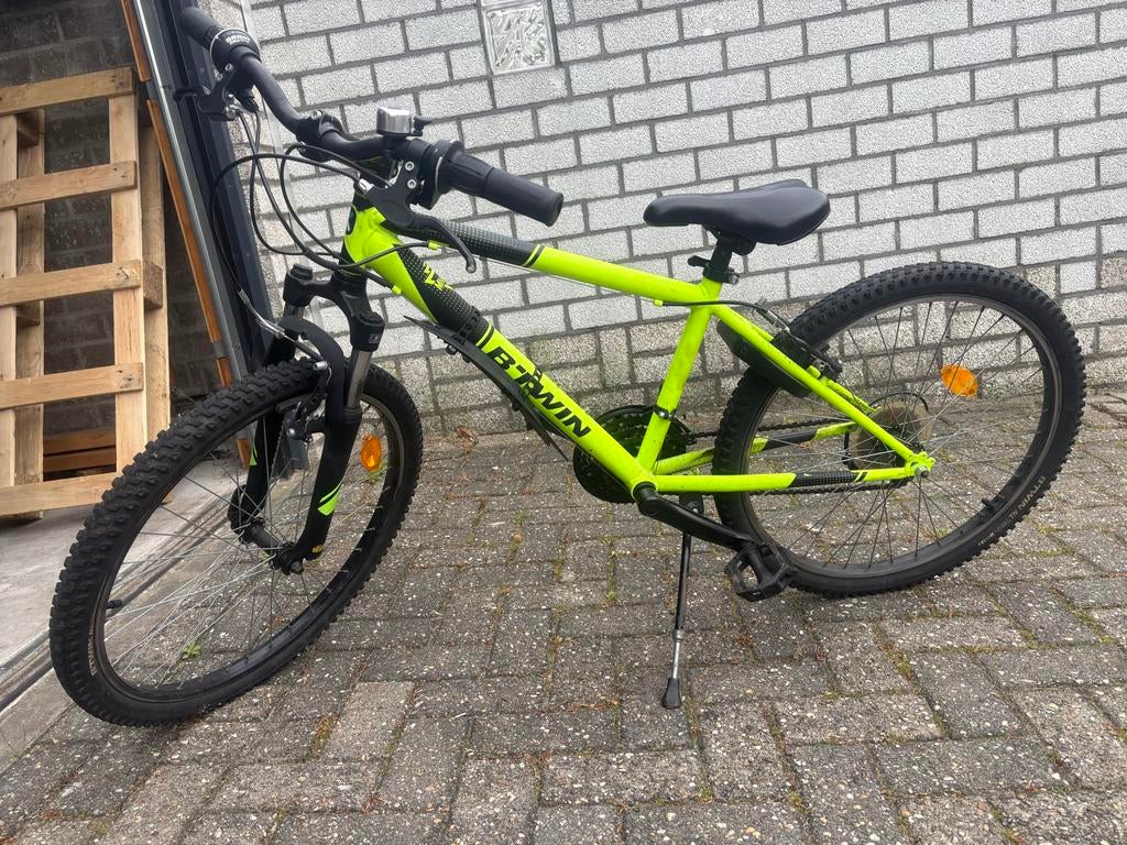 B-twin Rockrider kinderfiets 24 inch, Gebruikt, Velgrem, Versnellingen, Minder dan 49 cm