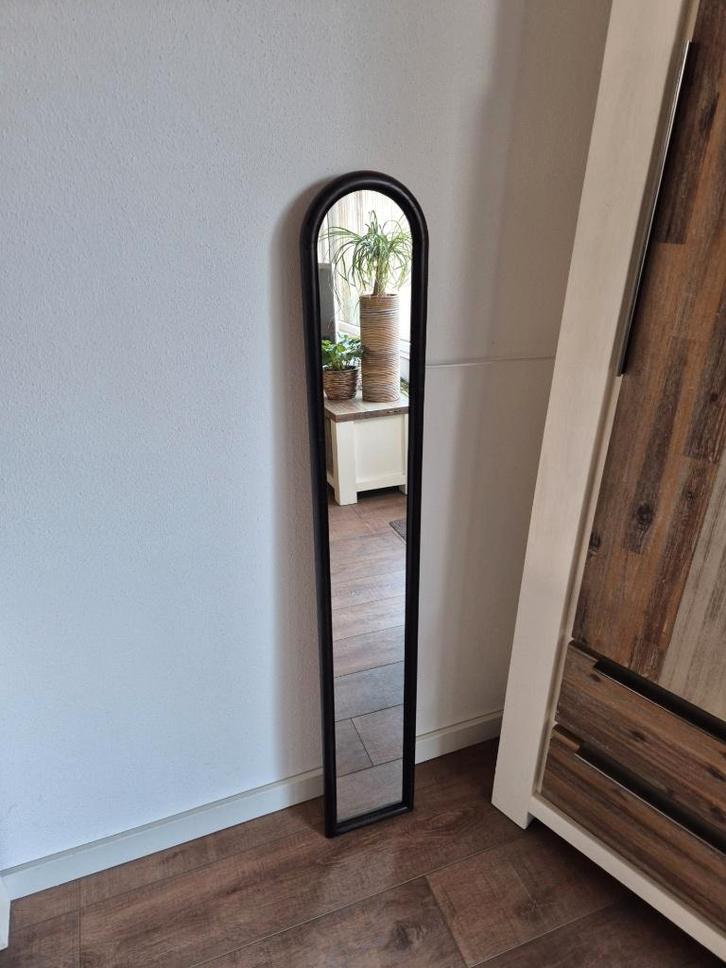 Spiegel - Passpiegel - Pieterman - Hout - Donkerbruin -***, Huis en Inrichting, Woonaccessoires | Spiegels, Gebruikt, Minder dan 50 cm