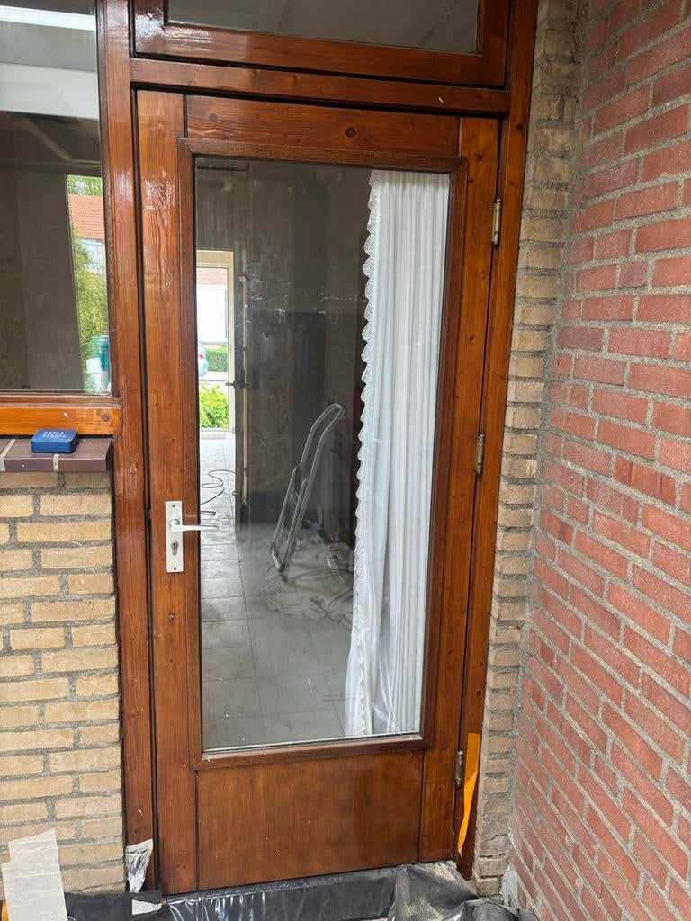 Buitendeur met dubbel glas, 83x201 cm, Gebruikt, 80 tot 100 cm, Ophalen of Verzenden, Buitendeur