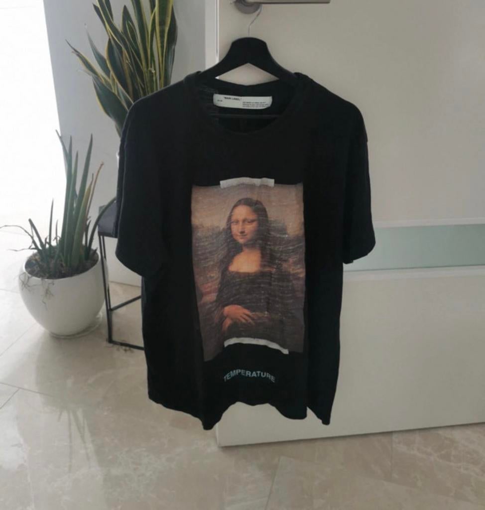 Off-White Mona Lisa Black Tee, Ophalen of Verzenden, Zo goed als nieuw, Maat 52/54 (L), Zwart