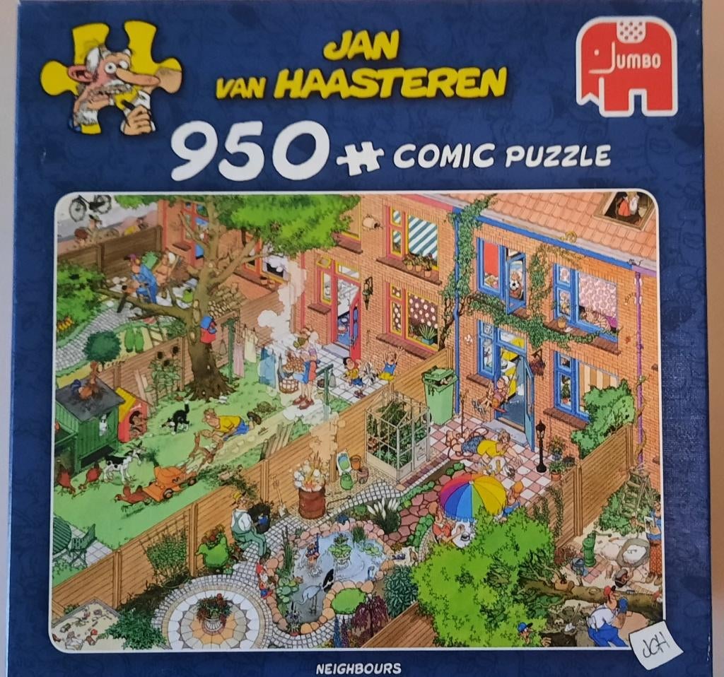 Jan van Haasteren puzzel 950 stukjes The Neighbours, Ophalen of Verzenden, 500 t/m 1500 stukjes, Zo goed als nieuw, Legpuzzel