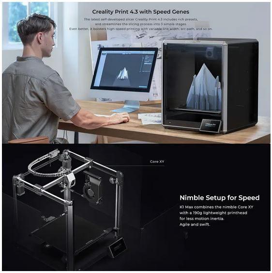 Creality K1 Max FDM 3D-printer - Bouwvolume van 300x300x300, Computers en Software, 3D Printers, Nieuw, Ophalen of Verzenden