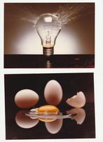 Hans van der Beele 2 foto's lamp en ei, Verzenden