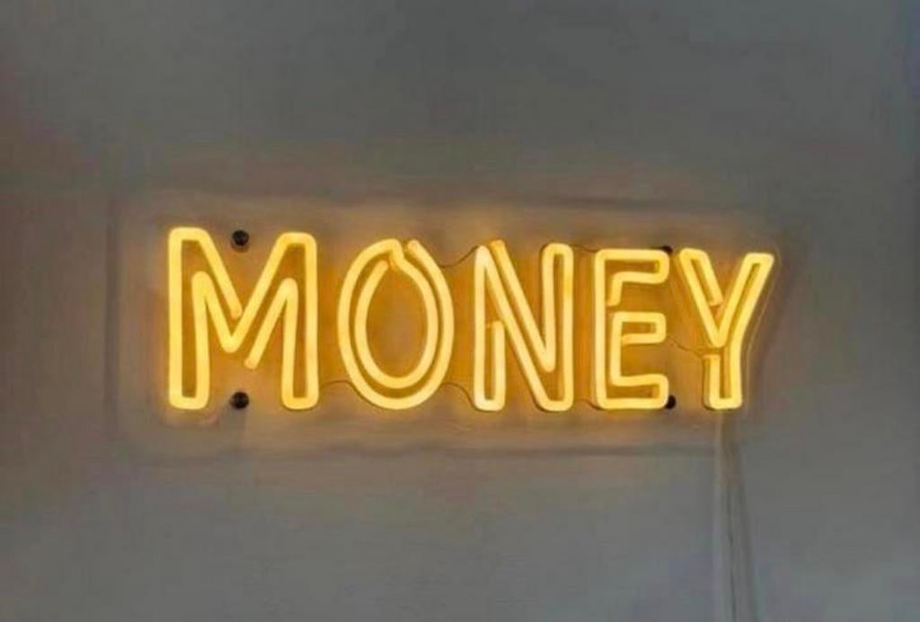 Neon lamp met 'MONEY' tekst, in zeer goede staat, Ophalen of Verzenden, Zo goed als nieuw