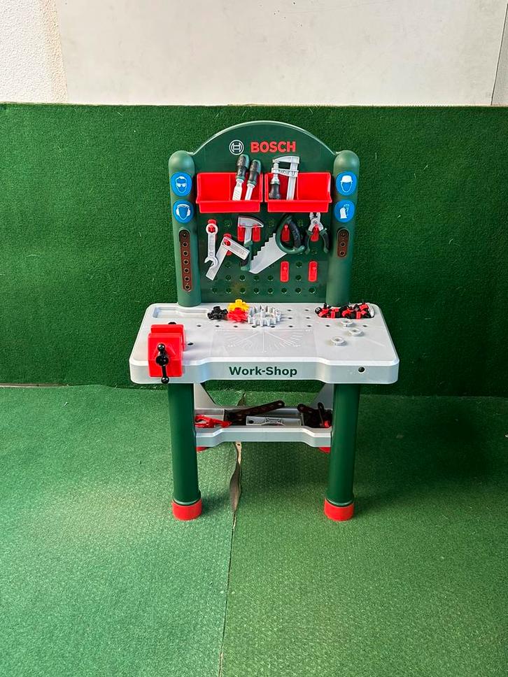 Bosch Speelgoedwerkbank Klein Compleet met Gereedschap, Kinderen en Baby's, Speelgoed | Speeltafels, Zo goed als nieuw, Ophalen of Verzenden
