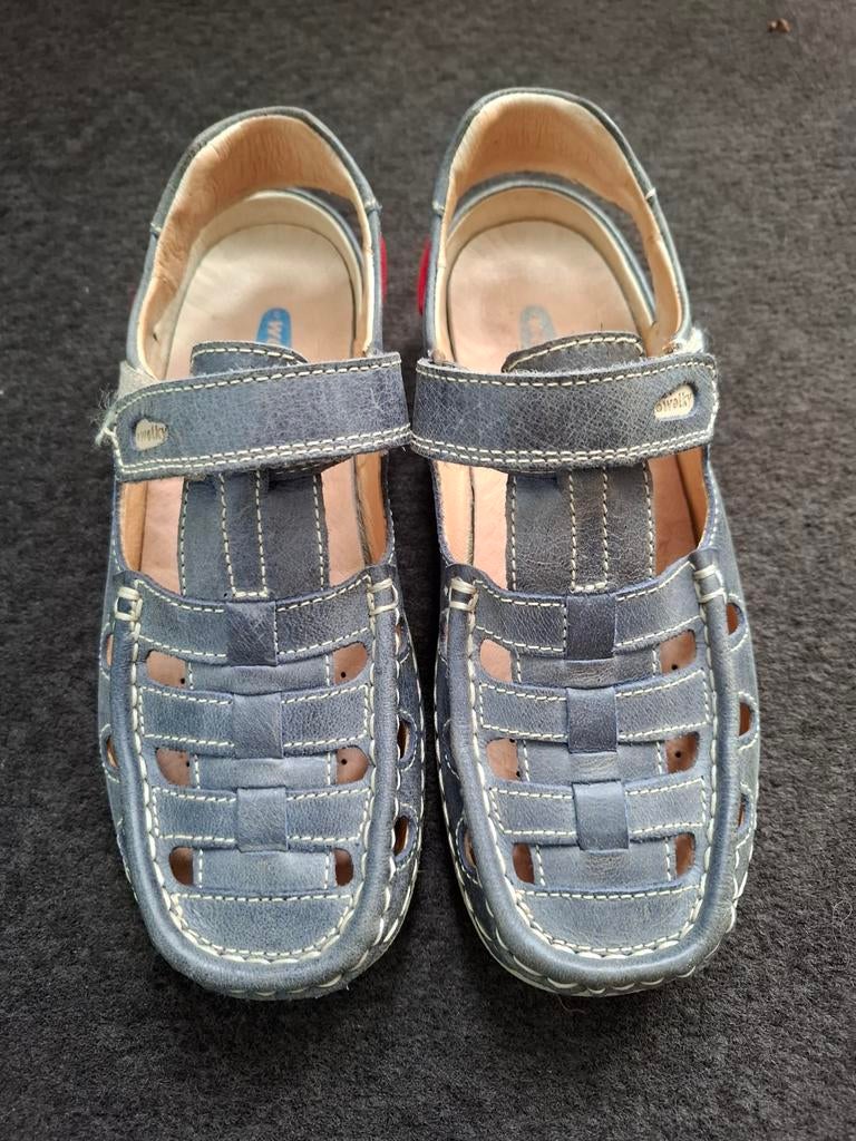 Blauw/grijze Wolky sandalen Maat 37, Verzenden, Zo goed als nieuw, Blauw, Sandalen of Muiltjes