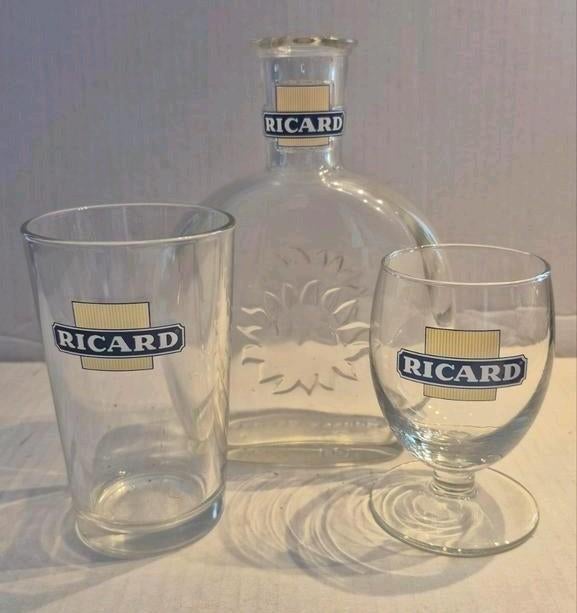 Ricard setje (V), Verzamelen, Glas en Borrelglaasjes, Ophalen of Verzenden, Borrel- of Shotglas