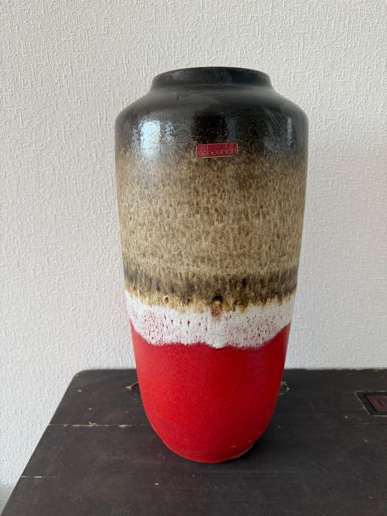 West Germany vintage Fat Lava vaas Scheurich 45 cm hoog, Ophalen, Overige kleuren, Aardewerk of Porselein, Zo goed als nieuw