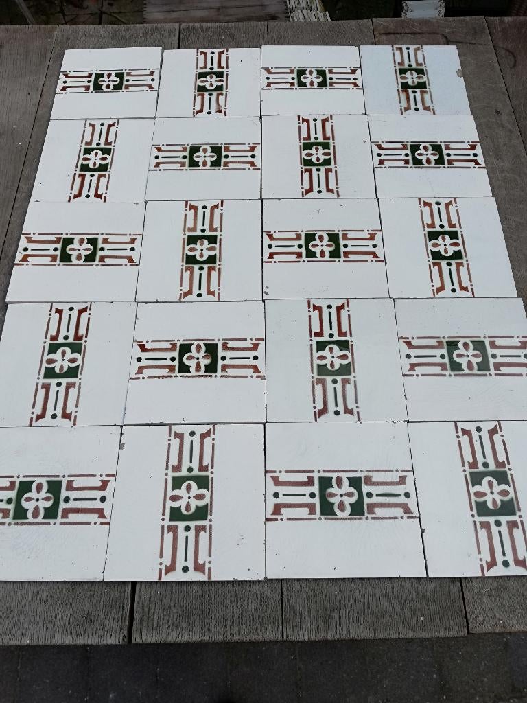 75x60 Mooi achter kachel/fornuis antieke wandtegels art deco, Antiek en Kunst, Ophalen