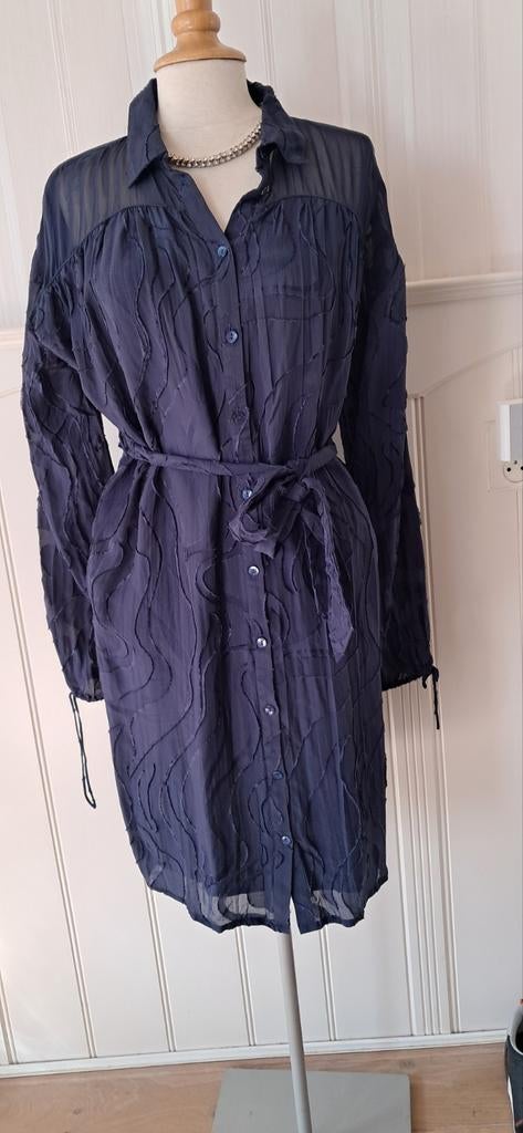 Pom Amsterdam doorschijnende gevoerde jurk, Maat 38/40 (M), Blauw, Gi, Ophalen of Verzenden