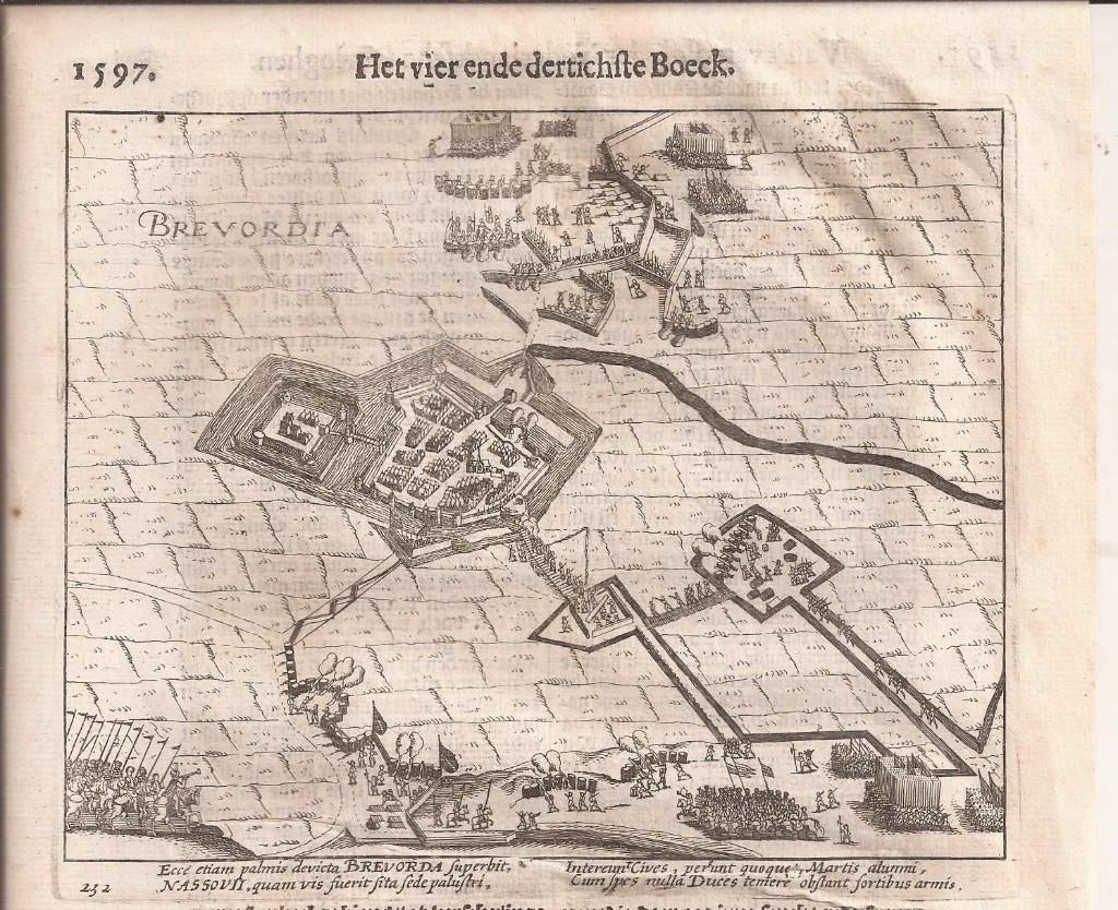 Bredevordia Beleg van Bredevoort in 1597 door Maurits, Militair, 1600 - 1699, Ophalen of Verzenden, Origineel