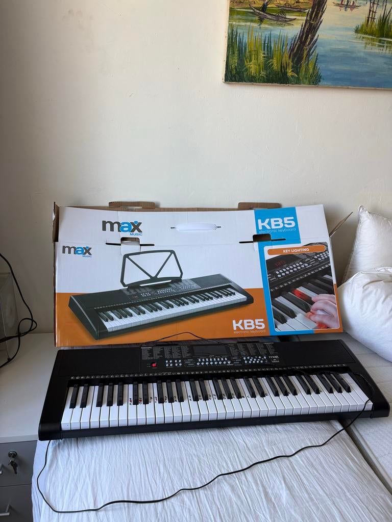 MAX KB5 Electronic Keyboard - 61 Toetsen - Verlichte Toetsen, Overige merken, 61 toetsen, Ophalen of Verzenden, Zo goed als nieuw