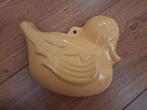2x Aardewerk Puddingvorm Eend Geel en Wit West Germany., Antiek en Kunst, Ophalen of Verzenden