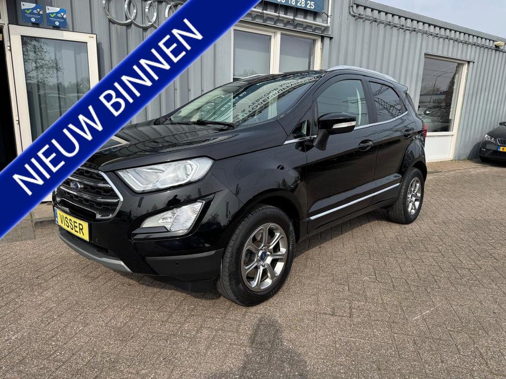 Ford EcoSport 1.0 EcoBoost Titanium automaat (bj 2019), Auto's, Ford, Gebruikt, Ecosport, Leder en Stof, Zwart