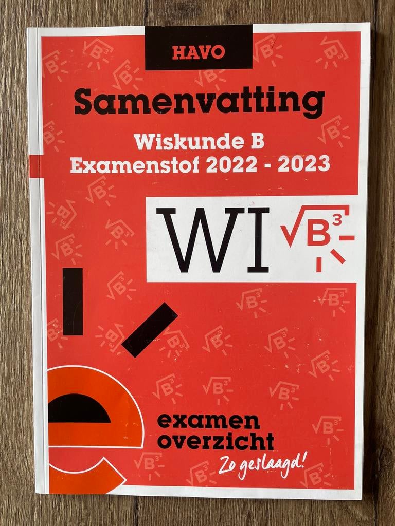 Samenvatting Wiskunde B HAVO 2022-2023, Ophalen of Verzenden, Zo goed als nieuw, HAVO, Wiskunde B