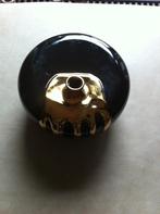 Design vaas zwart/goud hoogte 14 cm jBr 19 cm, Steen, Zwart, Ophalen of Verzenden, Zo goed als nieuw