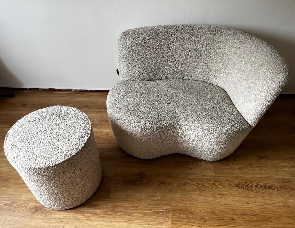 WOOOD bankje teddy + poef, Ophalen, Eenpersoons, 75 tot 100 cm, Minder dan 150 cm