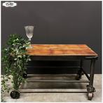 Oud industrieel karretje Tafeltje Salontafeltje Bijzettafel, Minder dan 50 cm, Gebruikt, Minder dan 50 cm, Nb