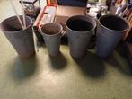 4 zinken bloembakken, Ophalen, Gebruikt, Rond, Balkon