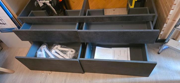 Nieuw Badkamermeubel met Lades - Modern Grijs Design, Huis en Inrichting, Badkamer | Badkamermeubels, Nieuw, Wastafelkast, Minder dan 100 cm