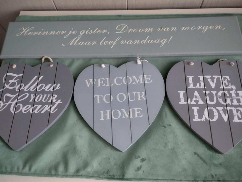 Leuke tekstborden ter decoratie - Per stuk of set, Huis en Inrichting, Woonaccessoires | Tekstborden en Spreuken, Ophalen, Zo goed als nieuw