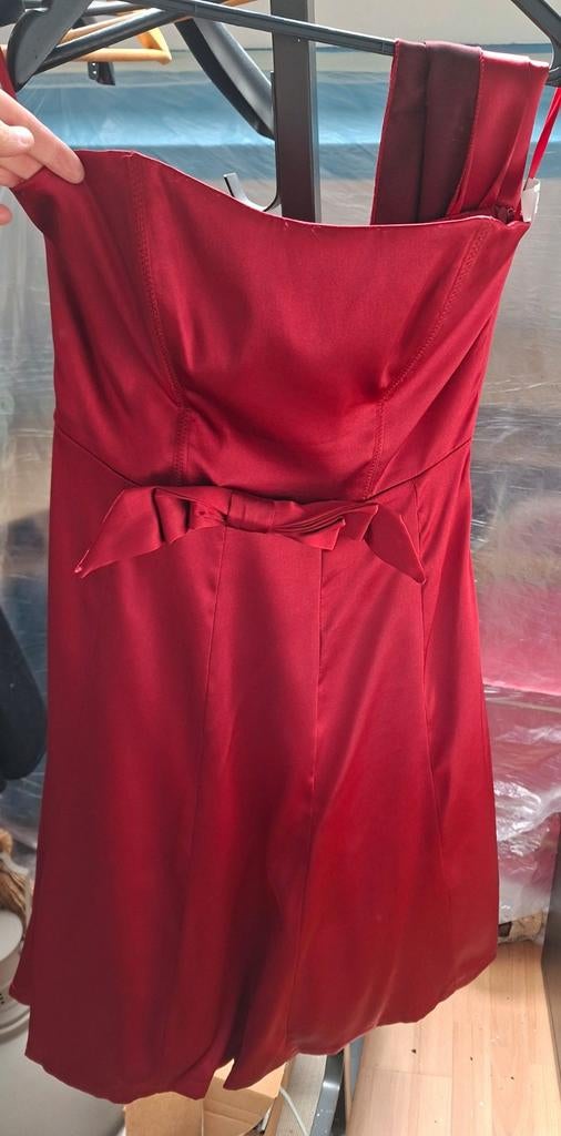 Prachtige wijnrode avondjurk - Yves Calin Paris, Kleding | Dames, Maat 38/40 (M), Galajurk, Zo goed als nieuw, Rood