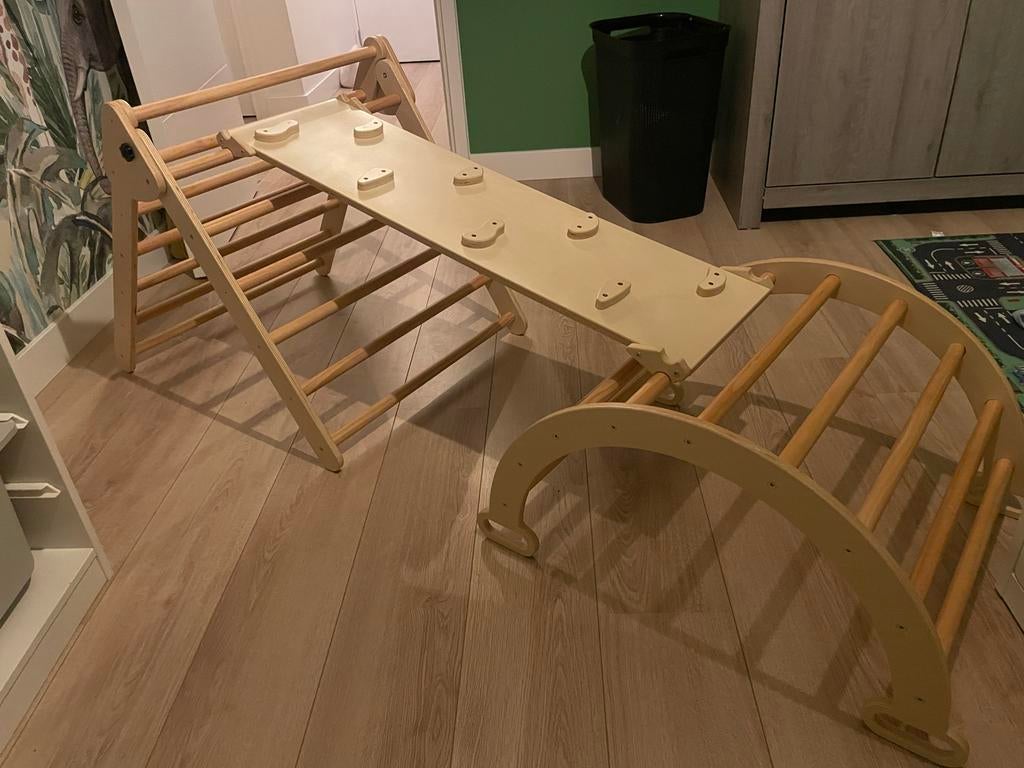 Montessori Klimrek met Glijbaan/Klimwand - Hout, Ophalen, -, -, Zo goed als nieuw