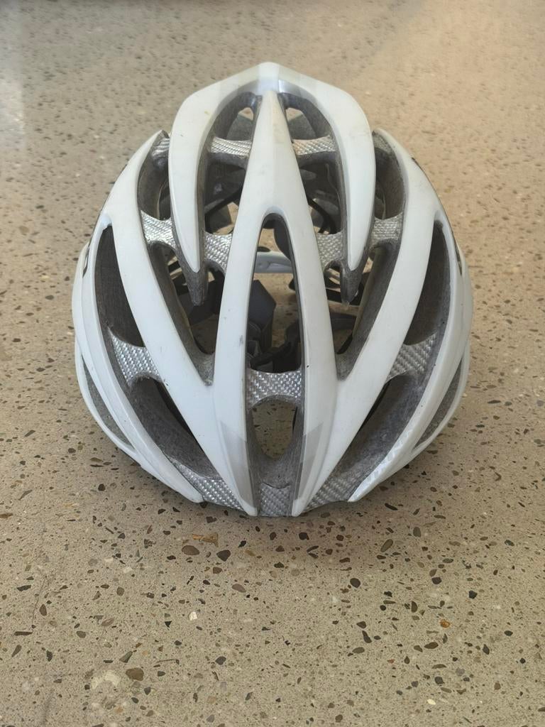 Giro Atmos Medium 55-59cm Wit/Carbon/silver, Fietsen en Brommers, Fietsaccessoires | Fietshelmen, Gebruikt, Heer of Dame, M, Ophalen of Verzenden