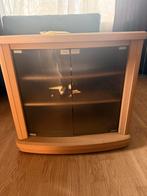 Houten tv-kastje met glazen deurtjes, Ophalen, Gebruikt, 50 tot 100 cm, Minder dan 100 cm