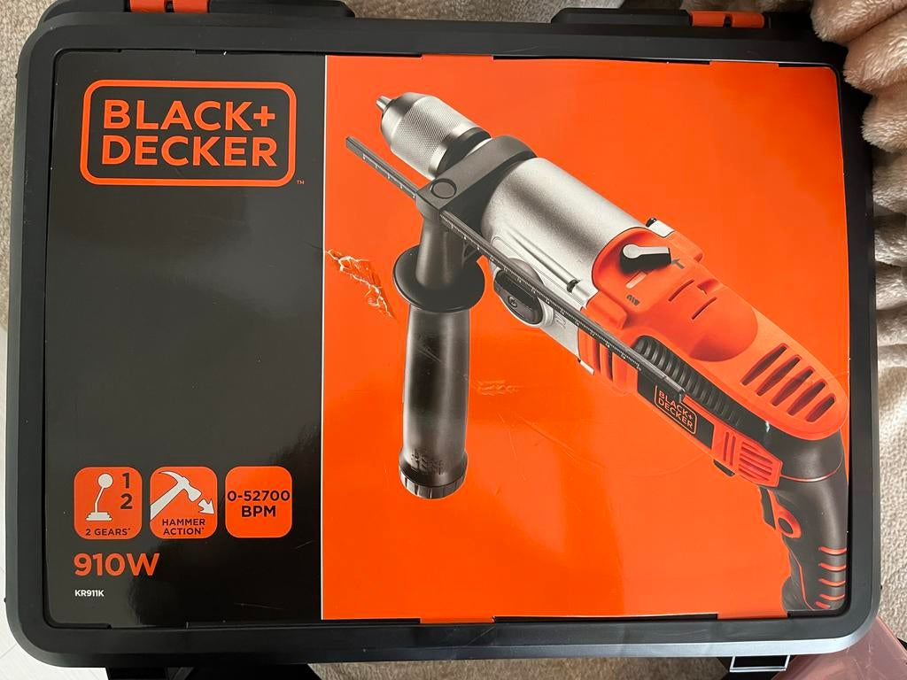Black+Decker KR911K Klopboormachine 910W, Klopboormechanisme, Ophalen, Boormachine, Gebruikt