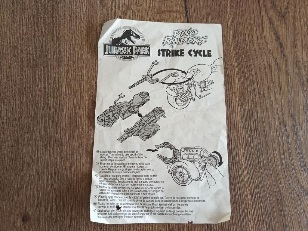 Jurassic Park Strike Cycle instructies, Verzamelen, Poppetjes en Figuurtjes, Ophalen of Verzenden